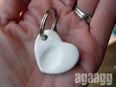 thumbprint clay keychain