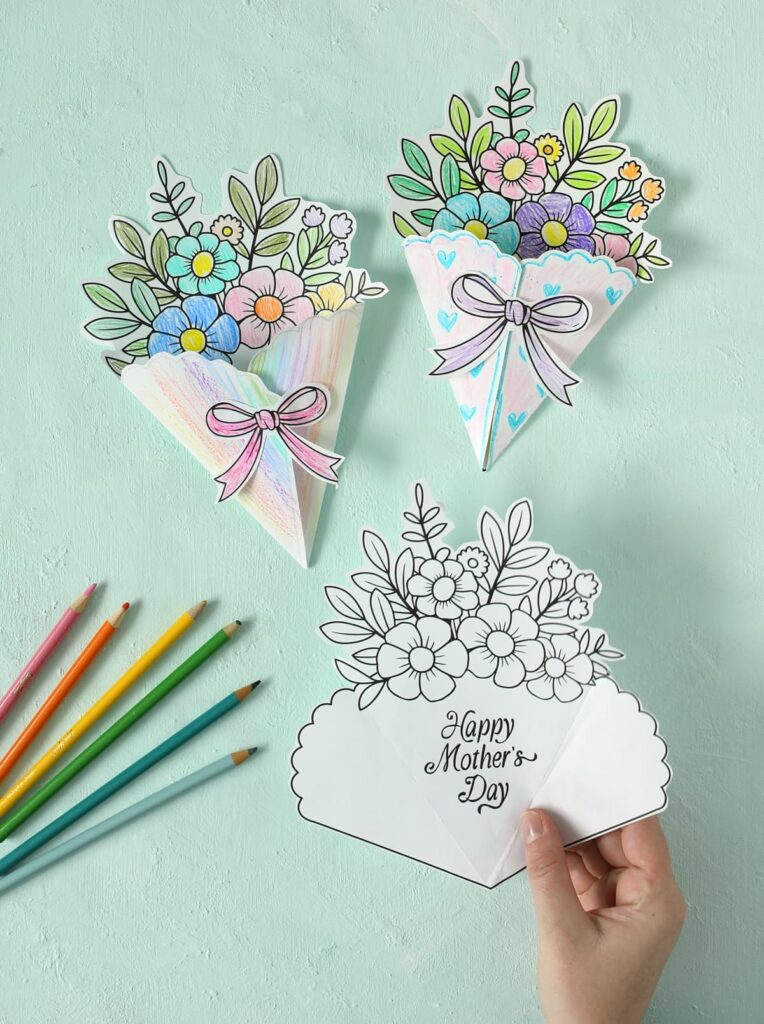 mothers day bouquet card